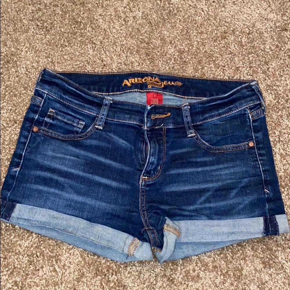 Denim shorts, dark wash
